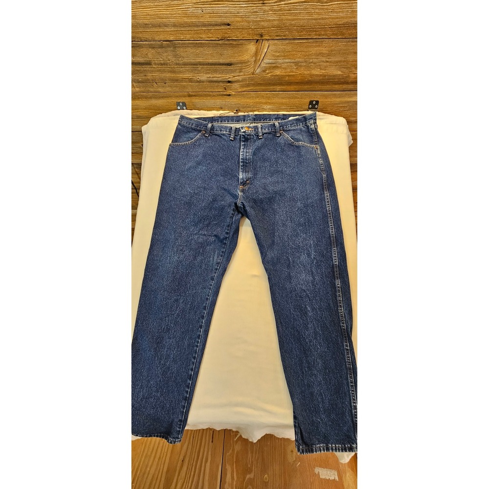 Wrangler Five Star Premium Denim Jeans Mens 44x32 Blue Straight Leg 1087619PW